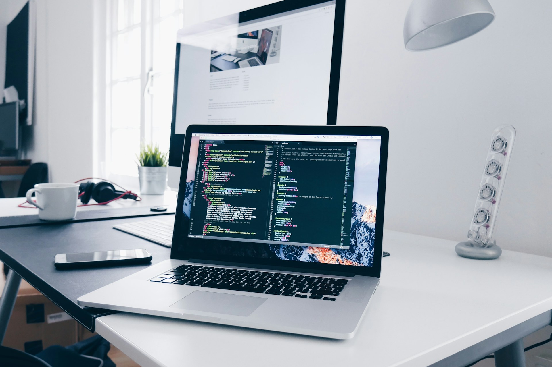 Website development workspace visual