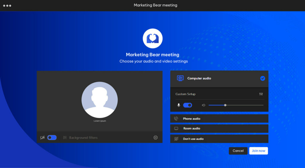 Personalized Easily create meetings that suit your needs and your organizations policies - Marketing Bear